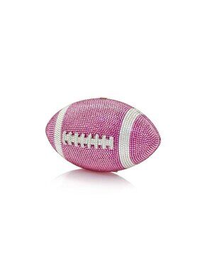 Judith Leiber Football Pink Clutch Shoulder Bag